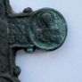 Rare Medieval / Byzantine Bronze Encolpion Cross - Prominent Circular Medallions Image 5