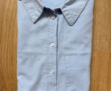 Zara Oversized Light Blue Oxford Shirt Women Minimalist Relaxed Fit Blouse