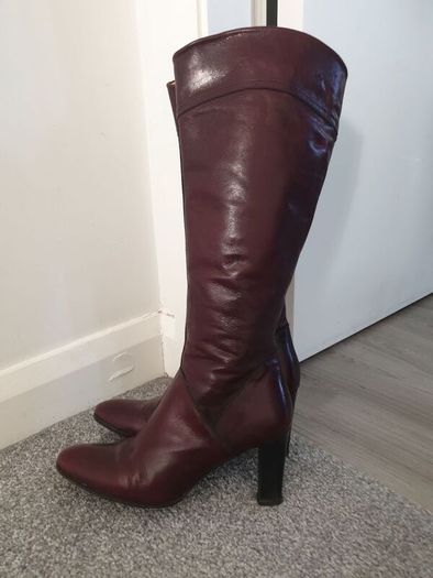 Lottusse Burgundy Knee High Boots Size Uk 6,5