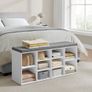 Shoe Rack Bench 10 Pairs White-Grey Image 3