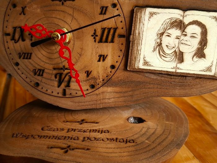 Handcrafted Personalised Wooden Clock  Unique Memory Gift