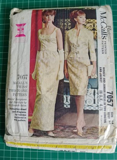 sewing pattern, 1960s evening wear