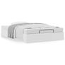 Ottoman Bed Frame without Mattress White Double Faux Leather Image 4