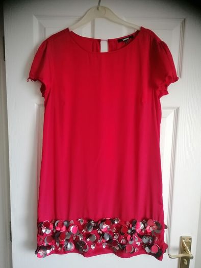 Red Asos dress with sparkly 3d flowers..