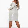 ladies bardot shimmer dress BNWT Image 2