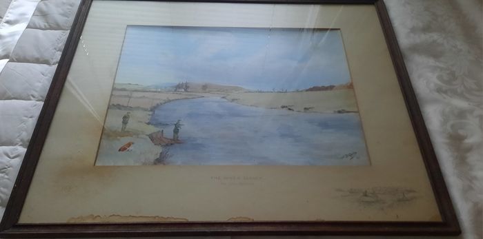 Watercolour by Captain J. D. Guille 'The River Slaney'
