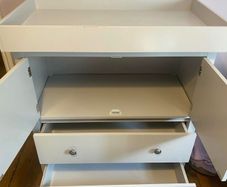 baby changing unit and press n drawers