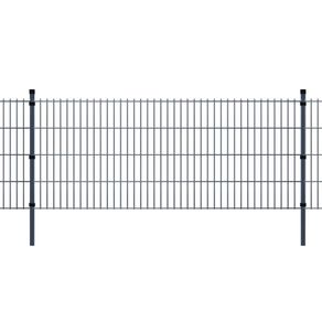 2D Garden Fence Panels & Posts 2008x1030 mm 16 m Grey