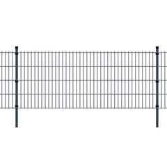 2D Garden Fence Panel & Posts 2008x1030 mm 2 m Grey