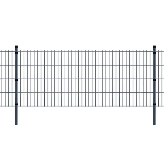 2D Garden Fence Panels & Posts 2008x1030 mm 6 m Grey