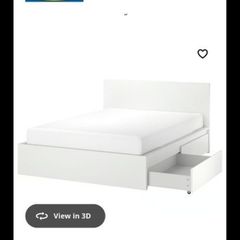 IKEA MALM super king bed with storage drawers