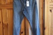 Bnwts Mango Ladies blue denim cropped frayed jeans size 12 including post
