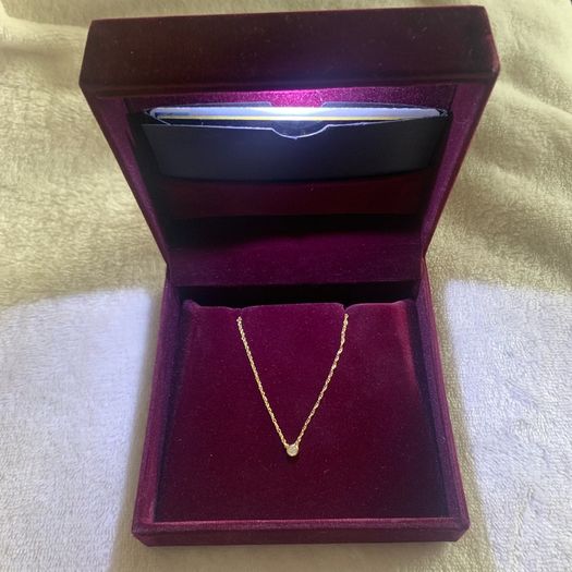 18ct Yellow Gold Solitaire Diamond Necklace