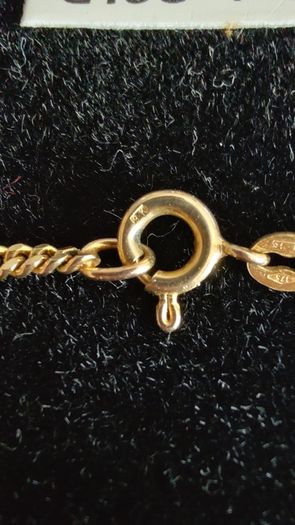 9k Gold St Padre Pio Medal Pendant & chain