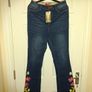Stunning brand NEW Joe Browns  Floral Print Embroidered Bootcut Jeans, size 8 Image 2