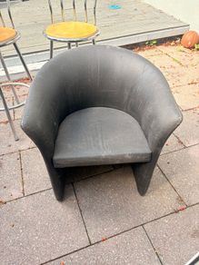 black faux-leather chair