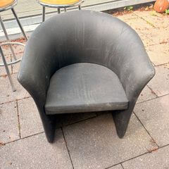 black faux-leather chair