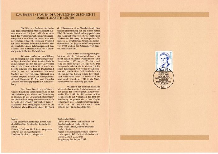 1997 Bundes Republic Deutschland (Germany) Federal Annual Stamp EFT Collection incl 45 images of contents