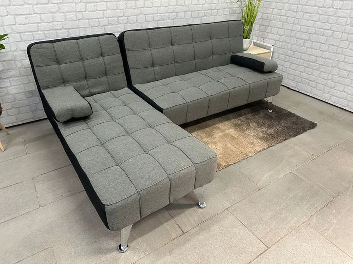 Fabric Corner Sofa Bed with Chaise Longue, Sleeper Sofa XS
