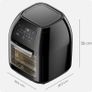 5 in 1 Air Fryer Oven with Rotisserie, 10L 1800W, 17 Presets Air Fry, Dehydrator, Roast, Bake, Family Size Large Air Fryer with Auto Shutoff and View Window, Black Image 9