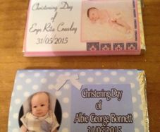 Personalised christening bars x 15