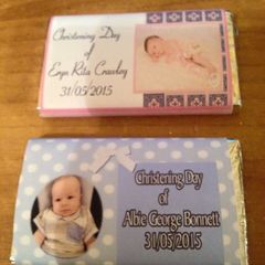 Personalised christening bars x 15