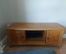 Oak TV table and two oak lamp tables from ez living furniture