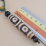 Vintage 3 Eyes Himalayan Tibetan Agate Dzi Bead Amulet Image 7