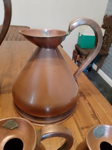 vintage copper measure jug collection