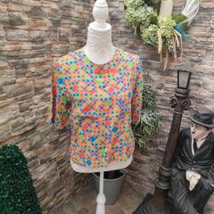 Vintage 90s 00s multicoloured geometric pattern top size small