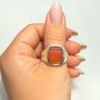 Vintage 8K Yellow Gold Signet Gents Ring Bezel set Carnelian Image 9