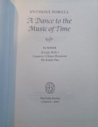Anthony Powell. A Dance To The Music of Time 2, Summer. Folio Society HB 2007