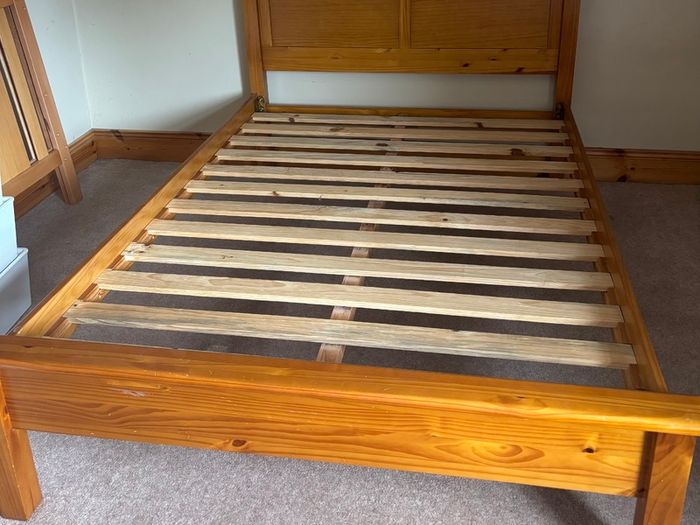 Solid Pine Double Bed For Sale