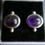 Vintage Sterling Silver 925 Amethyst Earrings Image 2