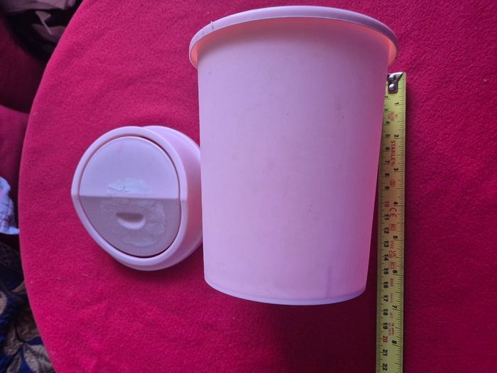 Small Pink Plastic 7inch Fliptop Food Waste Bin