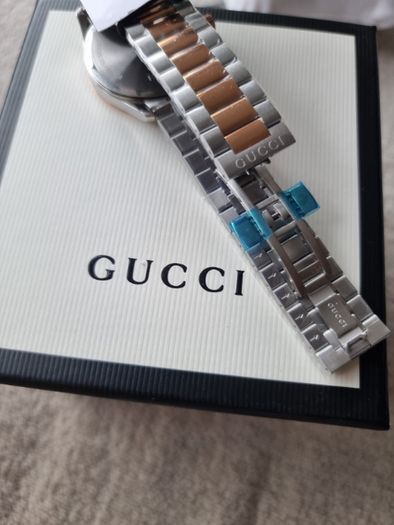 (New) Gucci Rose Gold Classic Two Tone Watch, Swiss Made