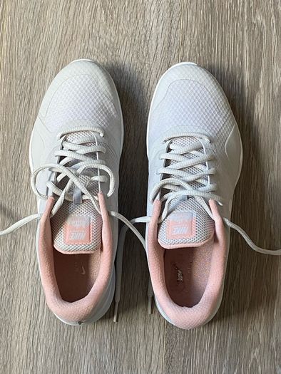 Nike Trainers - white/light grey & coral pink - UK 6
