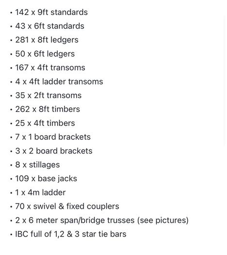 Large Scaffolding Set (8-10 weeks time availability)
