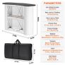Portable Tradeshow Podium Table, 130 x 46,5 x 95 cm, Display Exhibition Counter Stand Booth Fair with Wall, Foldable Promotion Retail Bar Table Pop Up Podium with Storage Rack, Carrying Bag Image 8