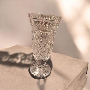 Vintage Waterford Crystal Glandore Footed Vase Genuine Acid Mark