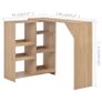 Bar Table with Moveable Shelf Oak 138x40x120 cm Image 6