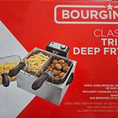 Bourgini Classic Triple Deep Fryer. New.