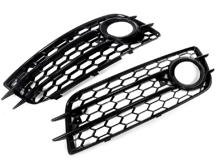 NEW Honeycomb Front Fog Light Grille Covers For AUDI A4 B8 S-Line S4 2008-2012