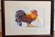 Peter Flanagan Signed Limited Edition "Cockini" Rooster Print and another original artworks