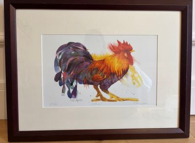 Peter Flanagan Signed Limited Edition "Cockini" Rooster Print and another original artworks