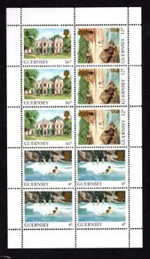 1988 Guernsey GB1 Stamp Booklet Pane (ex cover showing North Pier Light, St Peter Port) Mint Never Hinged (MNH)