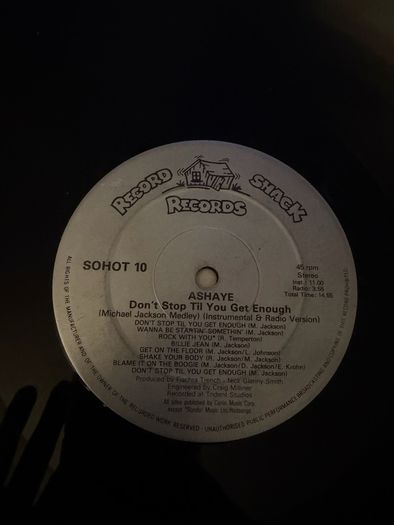 Ashaye Michael Jackson Medley Dont Stop Til You Get Enough 1983 12inch Vinyl
