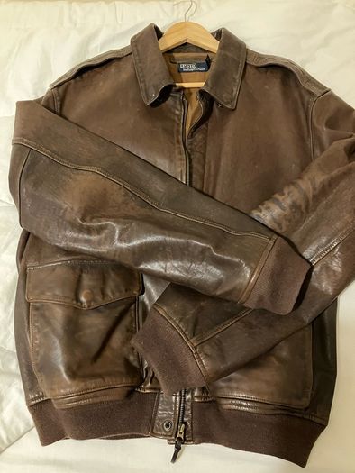 Ralph Lauren G1 Cowhide Flight Bomber Leather Jacket