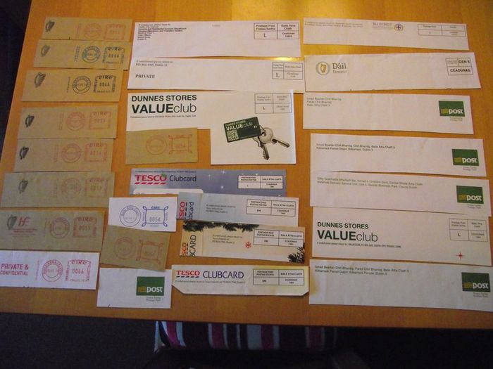 Big lot of cut pieces with Irish postmarks