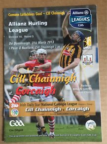 31st March 2013. GAA (Hurling) Programme. Kilkenny V Cork @ Nolan Park